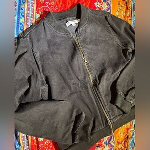 American Apparel Washed Black Denim Bomber Jacket.